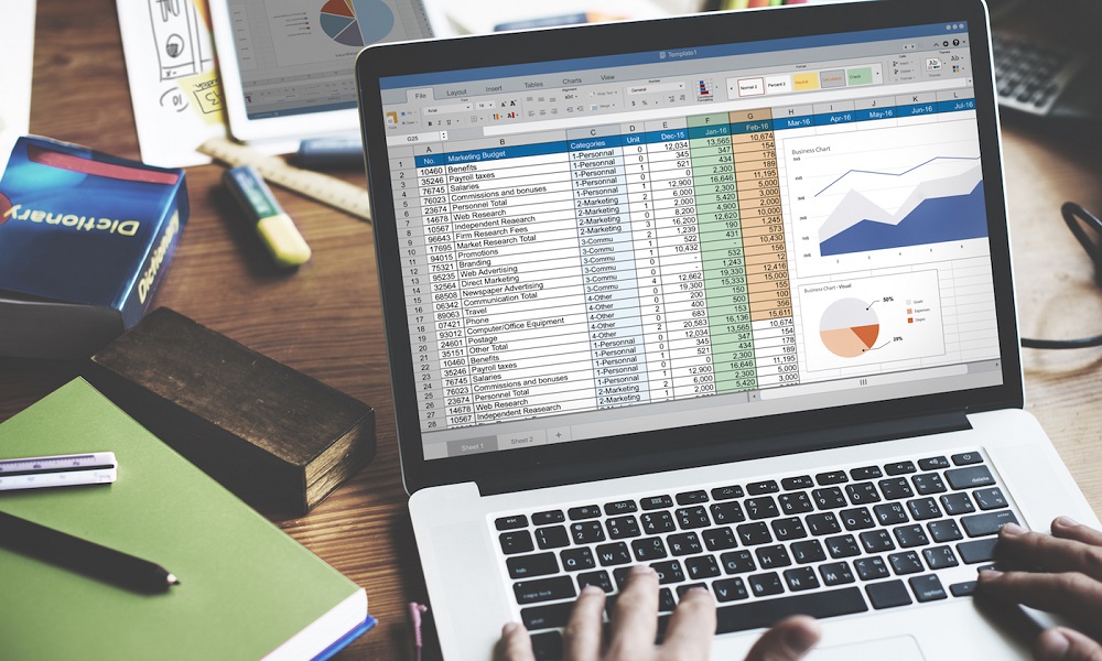 Financial Planning Accounting Report Spreadsheet Concept